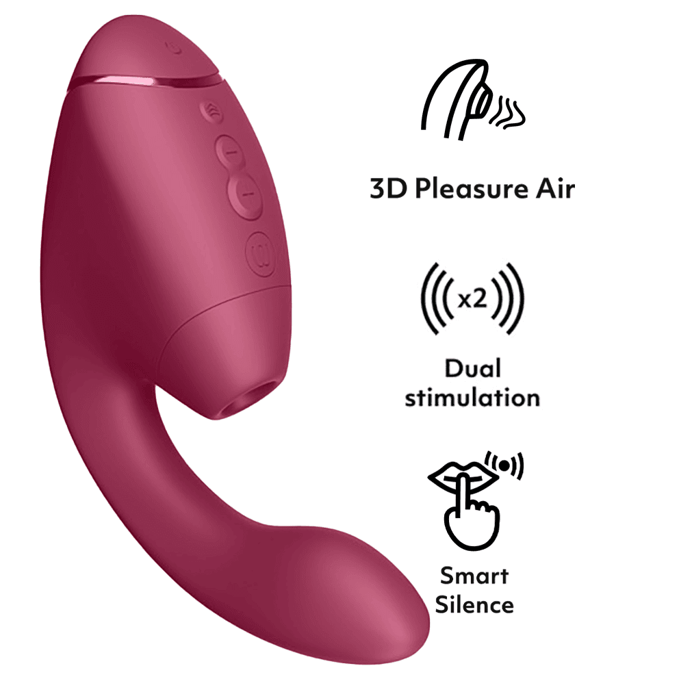 Womanizer - Next DUO 3D陰蒂吸啜及G點按摩器 - 暗粉