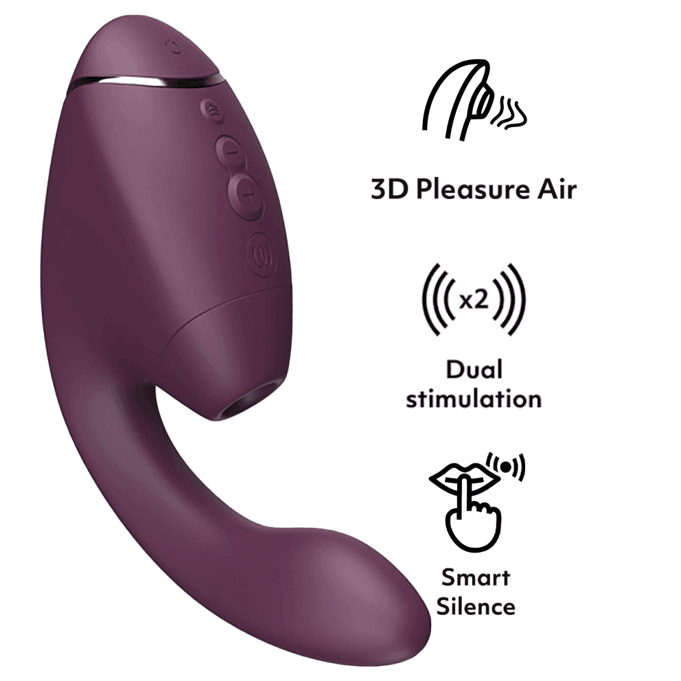Womanizer - Next DUO 3D陰蒂吸啜及G點按摩器 - 暗紫色